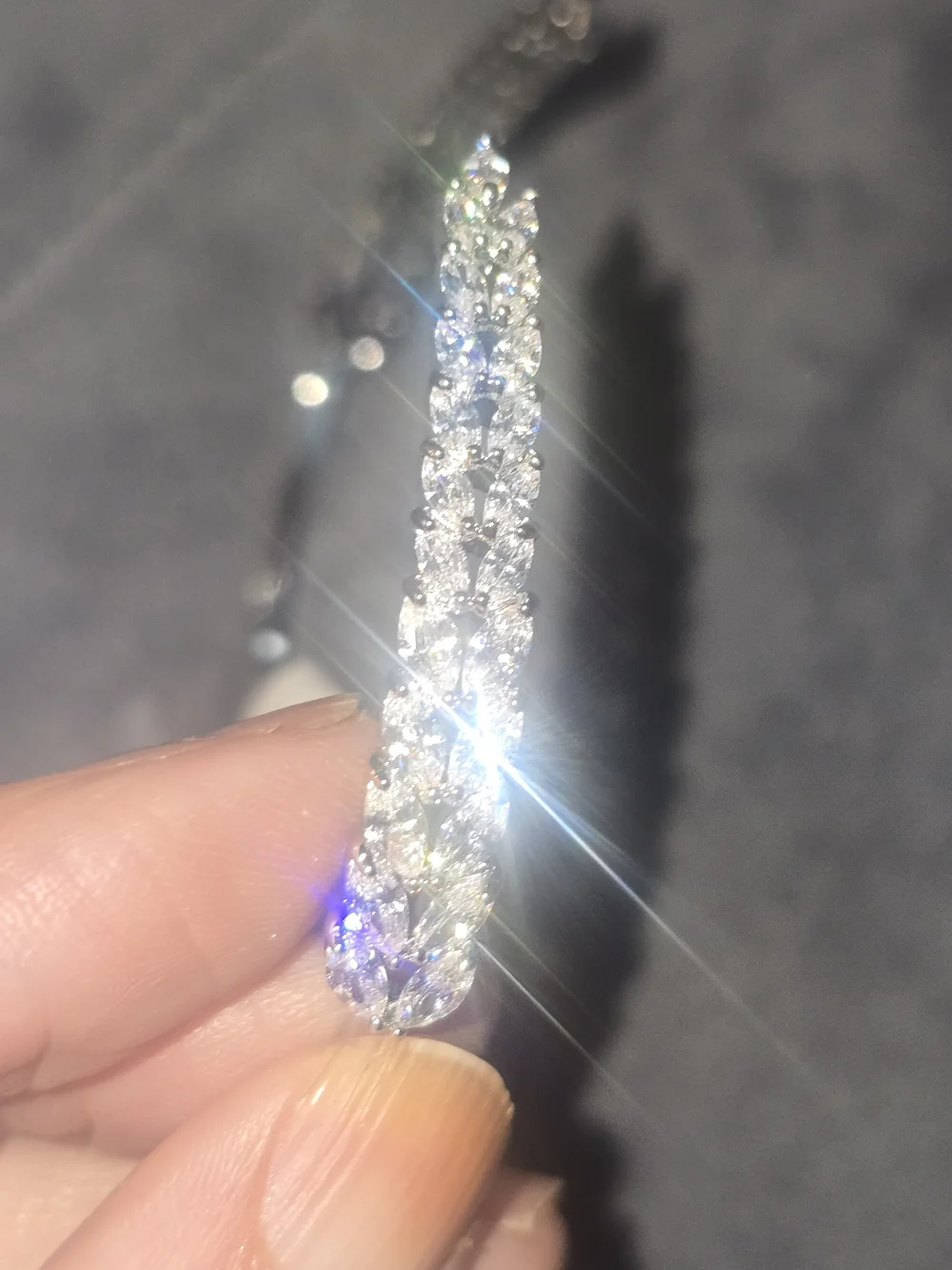22kwgp Dubai Silver Clear Crystal Wrap Bracelet